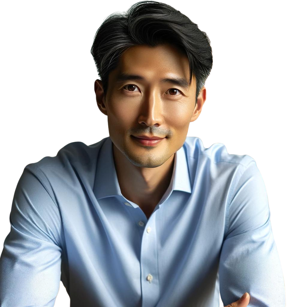 A friendly but focused man named David Lee, a private investor, wearing a light blue dress shirt in a neutral background.