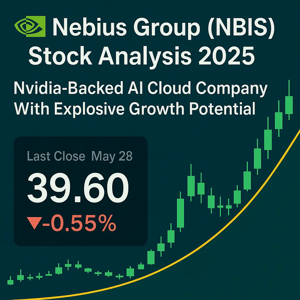 Nebius Group NBIS stock analysis 2025 with price chart and Nvidia-backed AI growth focus.