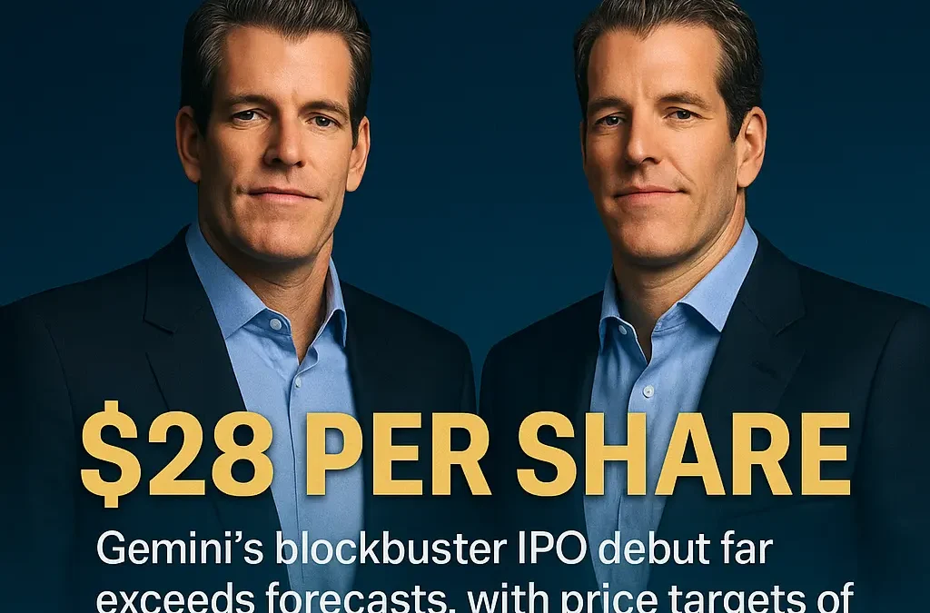 Gemini IPO Skyrockets Past Expectations as Crypto Frenzy Fuels Winklevoss Twins’ Billion-Dollar Moment