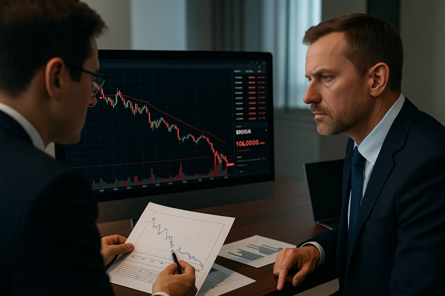European institutional investors analyzing Bitcoin crash charts