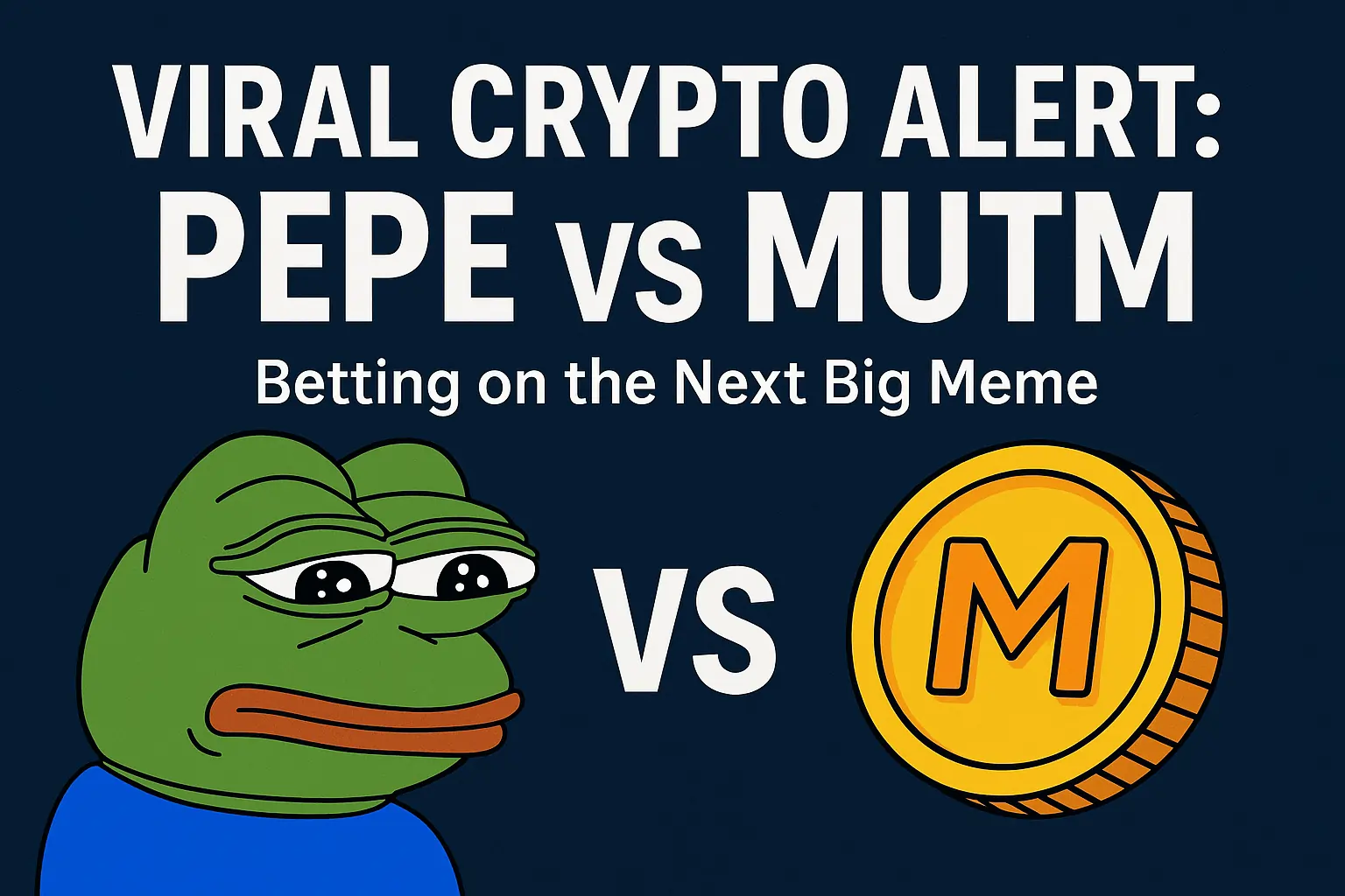 PEPE vs MUTM: Which Meme Coin Will Explode Next? Comparison of PEPE and MUTM meme coins with rising crypto trends, showing excitement in the meme coin market.